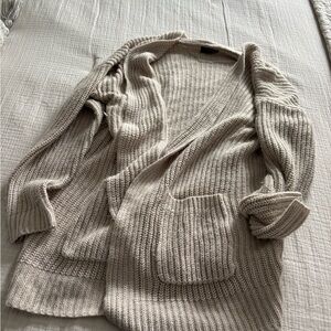 a.n.a Ribbed Knit Cardigan - Beige